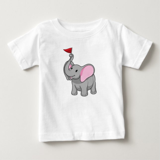 Elefant mit Flagge Baby T-shirt (Vorderseite)