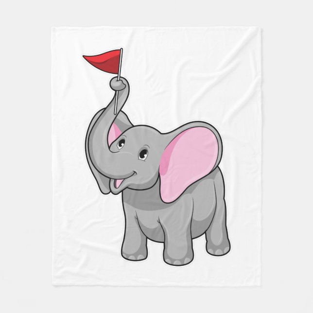 Elefant mit Flagge Fleecedecke (Vorderseite)