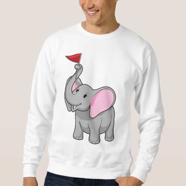 Elefant mit Flagge Sweatshirt (Vorderseite)