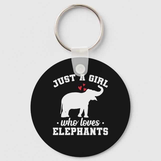 Elefant mit Herz Lust ein Mädchen, das Elefanten L Schlüsselanhänger (Vorderseite)
