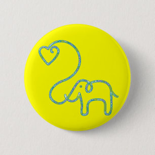 ELEFANT mit Herzen Button