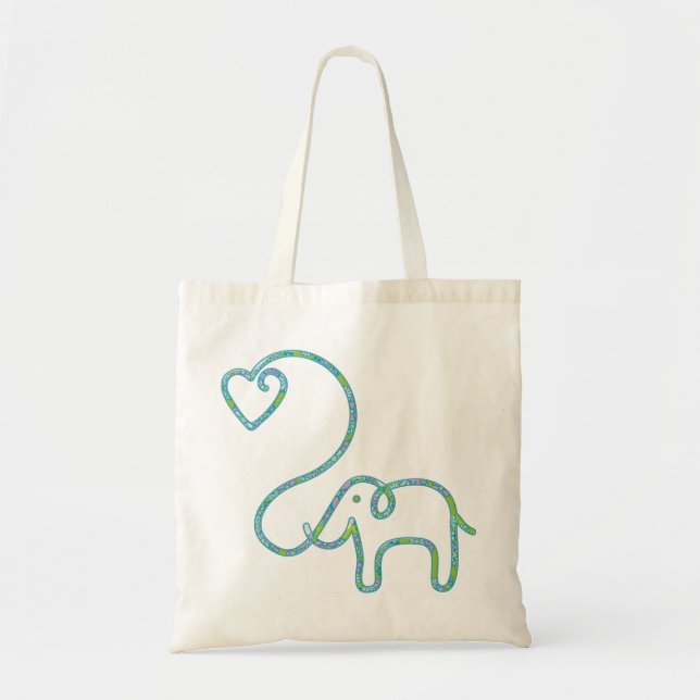 ELEFANT mit Herzen Tragetasche (Vorne)