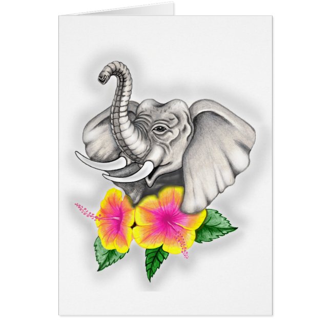 Elefant mit Hibiskus-Design (Vorne)
