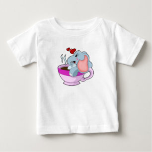 Elefant mit Kaffee-Cup Baby T-shirt