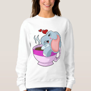 Elefant mit Kaffee-Cup Sweatshirt