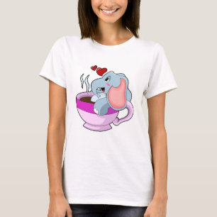 Elefant mit Kaffee-Cup T-Shirt