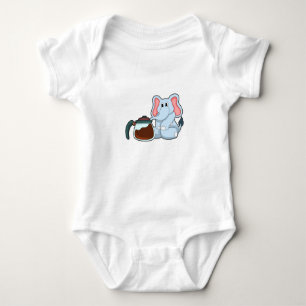 Elefant mit Kaffeekanne Baby Strampler