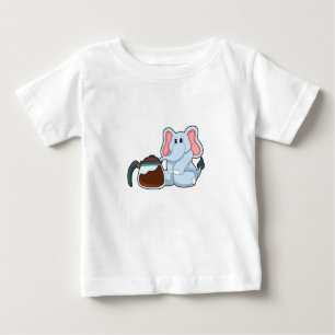 Elefant mit Kaffeekanne Baby T-shirt