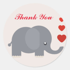 Elefant mit Liebe Herzlichen Dank Runder Aufkleber