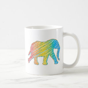 Elefant mit Linien Kaffeetasse