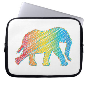 Elefant mit Linien Laptopschutzhülle