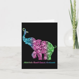 Elefant mit metastasiertem Brustkrebs in der Blume Karte