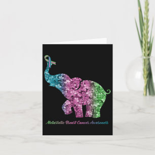 Elefant mit metastasiertem Brustkrebs in der Blume Karte