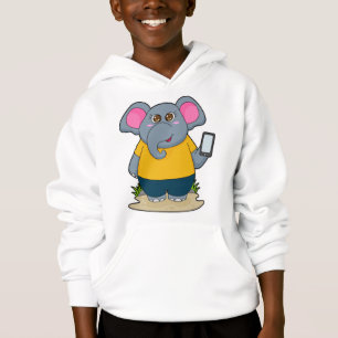 Elefant mit mobil hoodie
