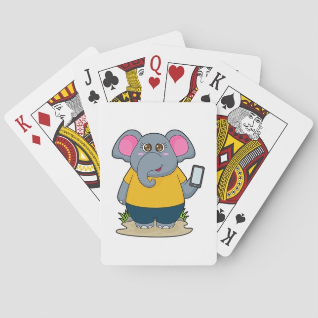 Elefant mit mobil spielkarten (Rückseite)