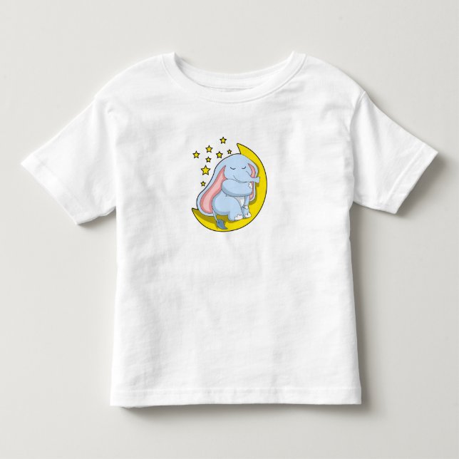 Elefant mit Mond und Sternen Kleinkind T-shirt (Vorderseite)