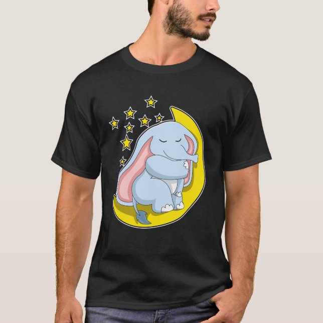 Elefant mit Mond und Sternen T-Shirt (Vorderseite)