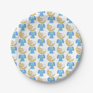 Elefant mit Moon Baby Design Pappteller