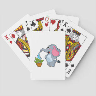 Elefant mit Pflanze Spielkarten