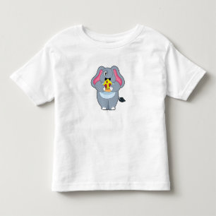 Elefant mit Pizza Kleinkind T-shirt