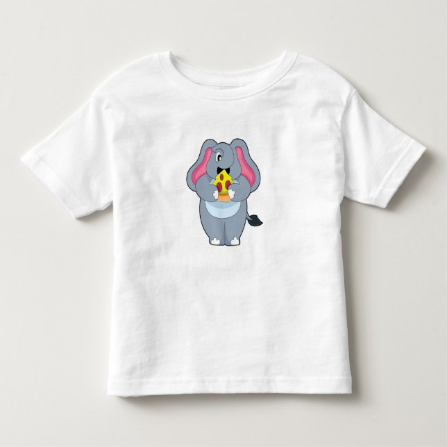 Elefant mit Pizza Kleinkind T-shirt (Vorderseite)
