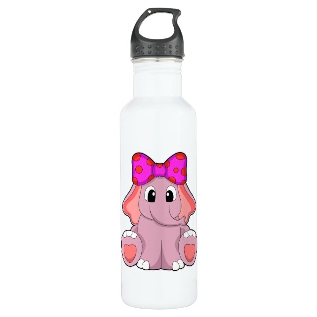 Elefant mit Ribbon Edelstahlflasche (Vorderseite)
