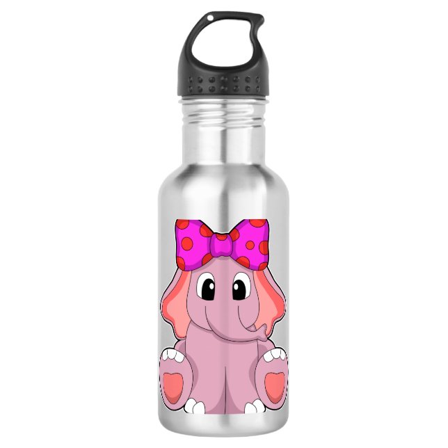 Elefant mit Ribbon Edelstahlflasche (Vorderseite)
