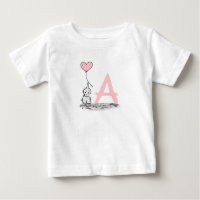 Elefant mit rosa Herz-Ballon-Monogramm