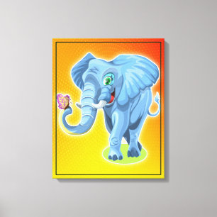 Elefant mit Schmetterling Leinwanddruck