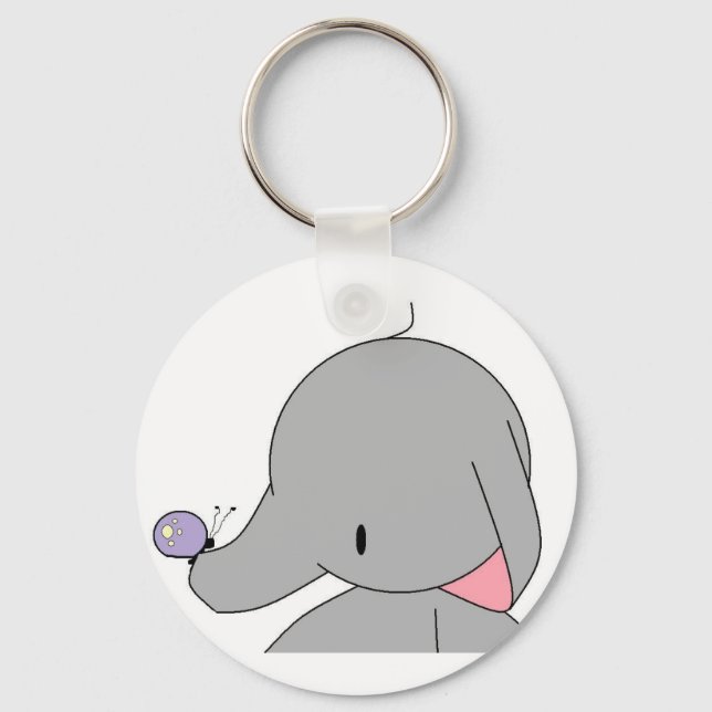 Elefant mit Schmetterling-Schlüsselanhänger Schlüsselanhänger (Vorderseite)