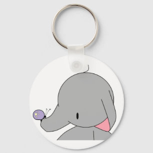 Elefant mit Schmetterlings-Schlüsselanhänger Schlüsselanhänger