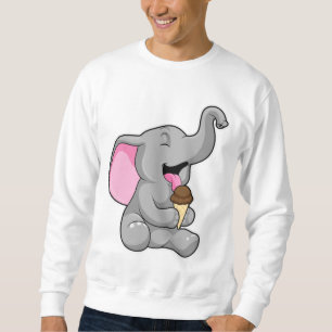 Elefant mit Schokoladen-Waffel-Eis Sweatshirt