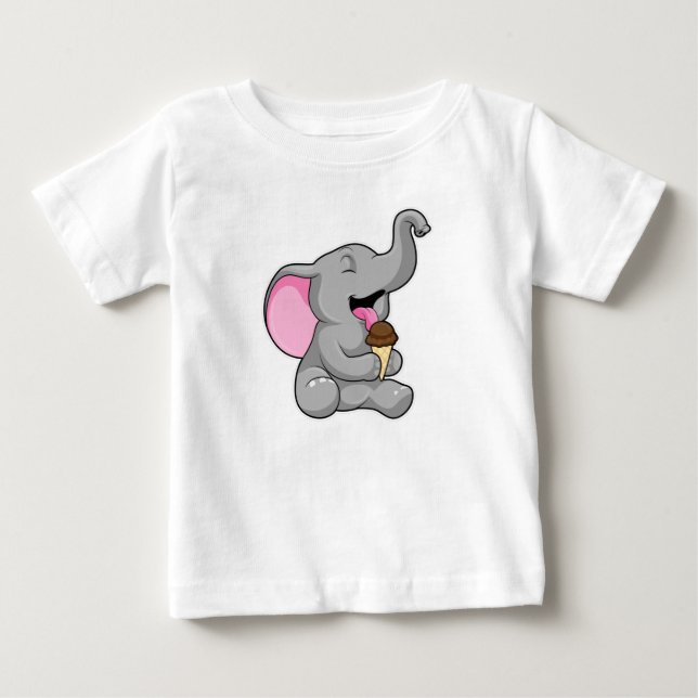 Elefant mit Schokoladeneis Baby T-shirt (Vorderseite)