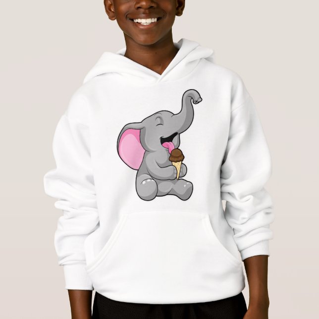 Elefant mit Schokoladeneis Hoodie (Vorderseite)