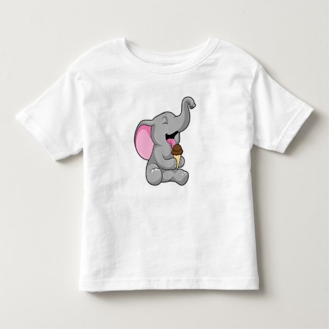 Elefant mit Schokoladeneis Kleinkind T-shirt (Vorderseite)