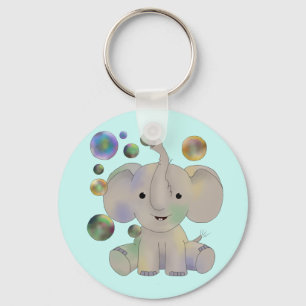 Elefant mit Seifenblasen Schlüsselanhänger