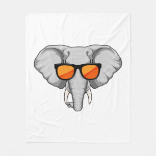 Elefant mit Sonnenbrille Fleecedecke