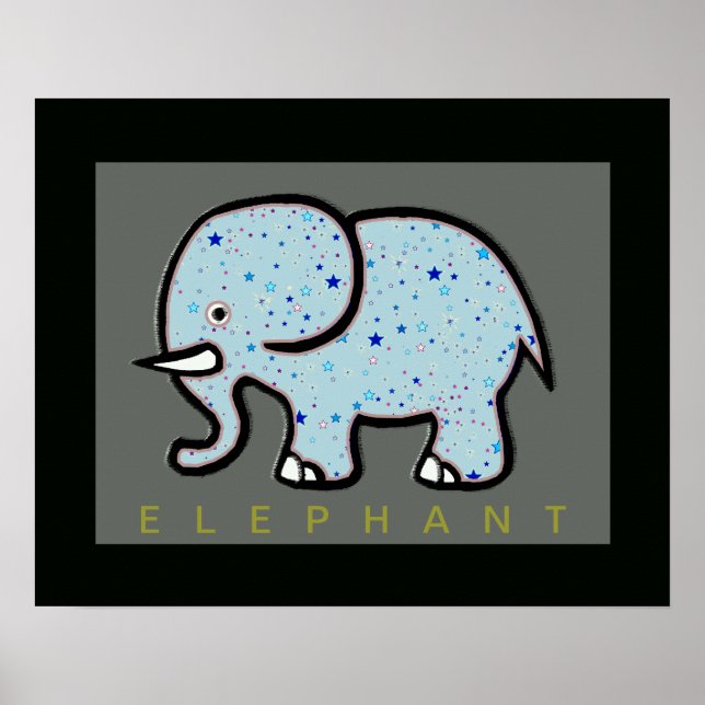 Elefant mit Sternendekor Poster (Vorne)