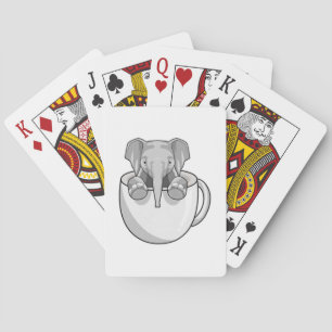 Elefant mit Tasse Spielkarten