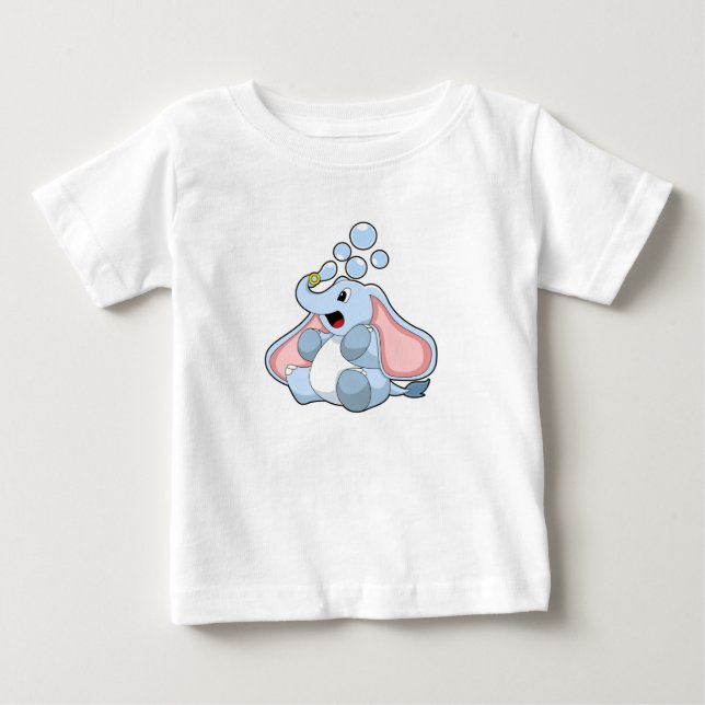 Elefant mit Wasserblasen Baby T-shirt (Vorderseite)