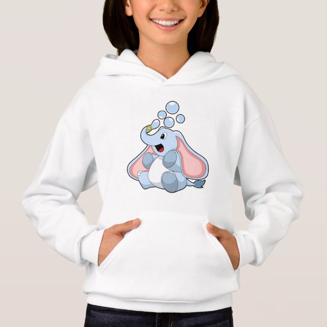 Elefant mit Wasserblasen Hoodie (Vorderseite)