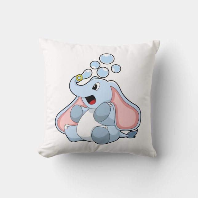 Elefant mit Wasserblasen Kissen (Vorderseite)