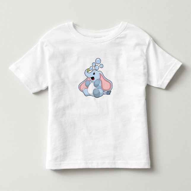 Elefant mit Wasserblasen Kleinkind T-shirt (Vorderseite)