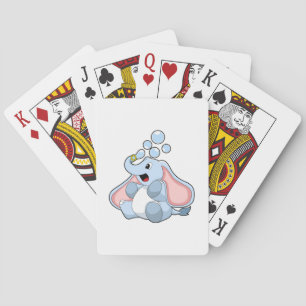 Elefant mit Wasserblasen Spielkarten