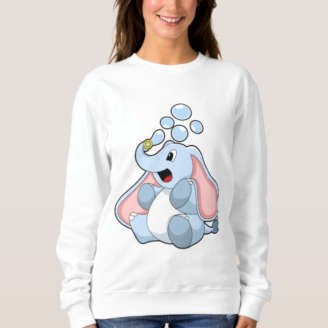 Elefant mit Wasserblasen Sweatshirt (Vorderseite)