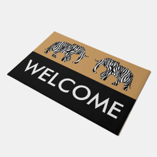 Elefant mit Zebrastreifen + Ihre Ideen Fußmatte