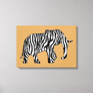 Elefant mit Zebrastreifen + Ihre Ideen Leinwanddruck
