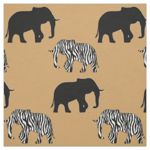 Elefant mit Zebrastreifen + Ihre Ideen Stoff