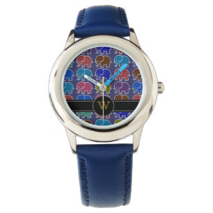 Elefant . Monogramm Armbanduhr