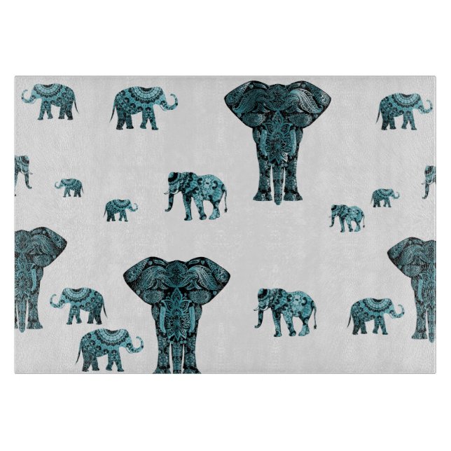 Elefant-Muster Schneidebrett (Vorderseite)